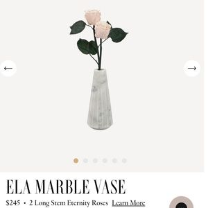 Ela Marble Vase with Soft Pink Roses